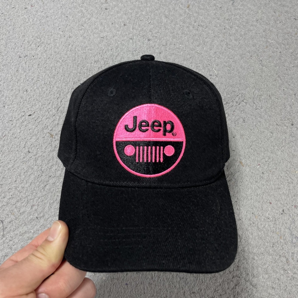 Jeep Hat Cap Strap Back One Size Mens Black Pink Logo Open Road‎ Brands
